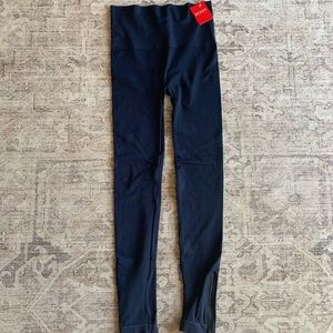 NWT Spanx Navy Leggings with Zipper Detail- Size Medium